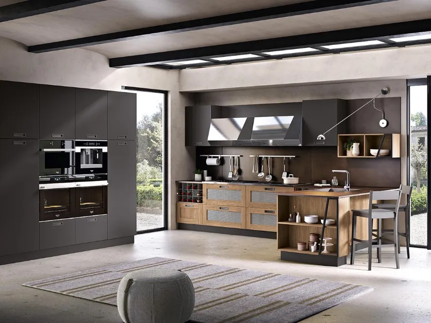 Cucina Moderna con penisola Daytona 01 di Spar