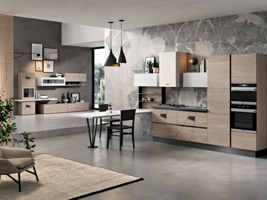 Cucina Moderna con penisola Lapis 01 di Spar