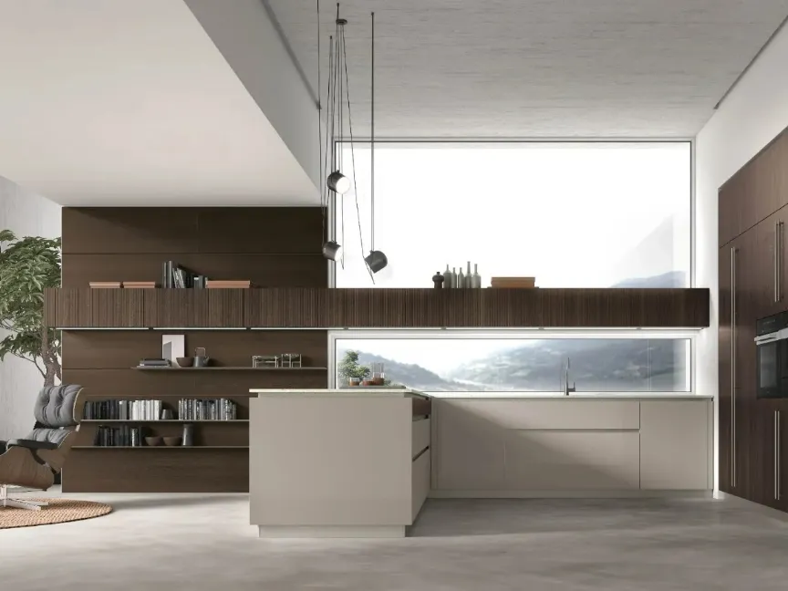 Cucina Moderna con penisola Natural di Stosa