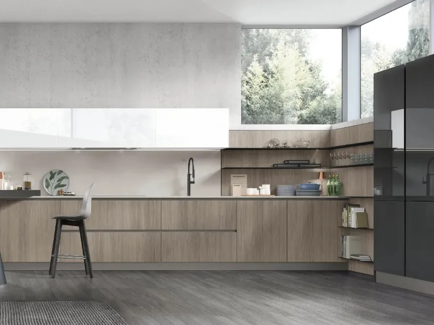 Cucina Moderna angolare con penisola Infinity di Stosa